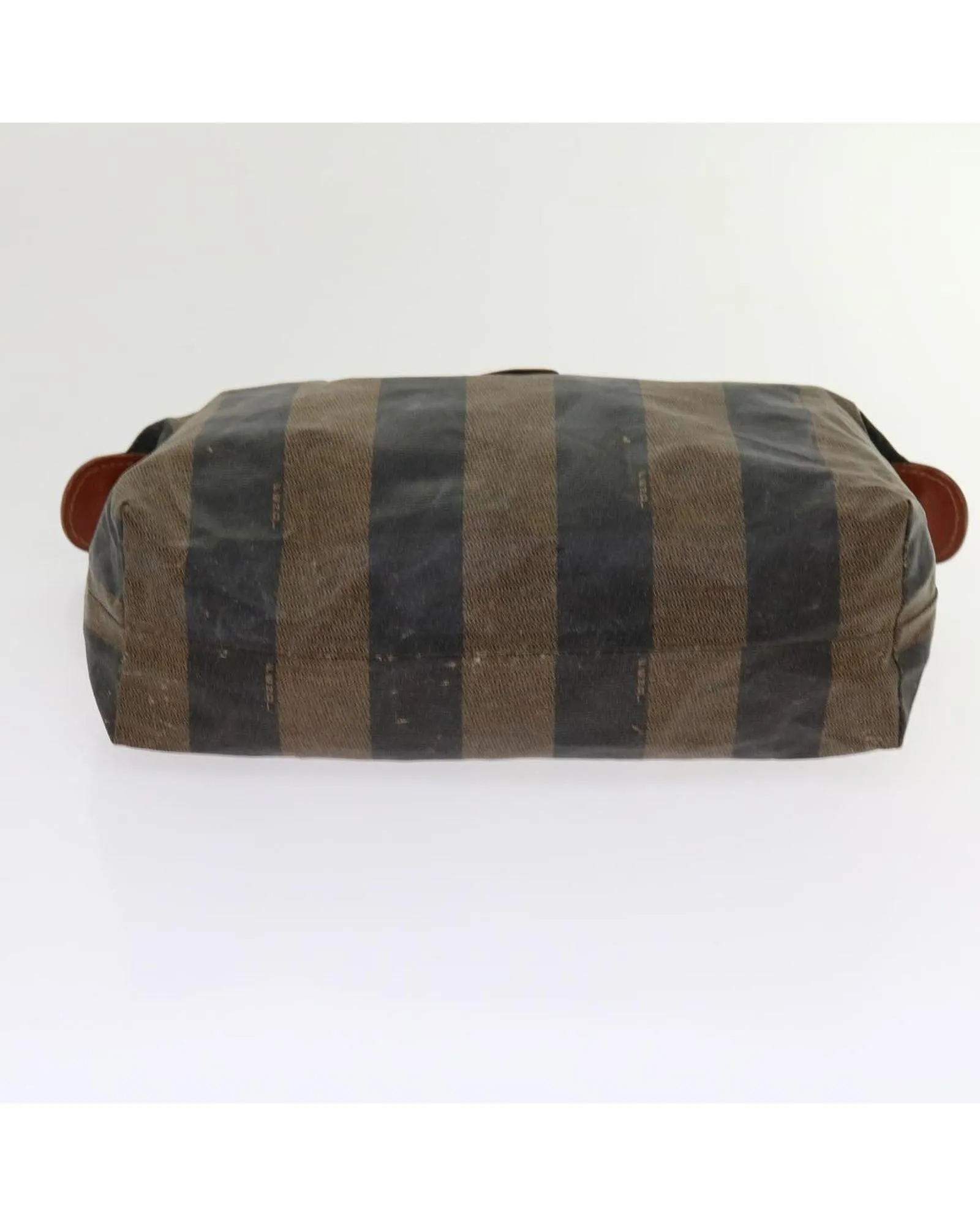 Canvas Pouch Hand Bag Set with Brown Pequin Design