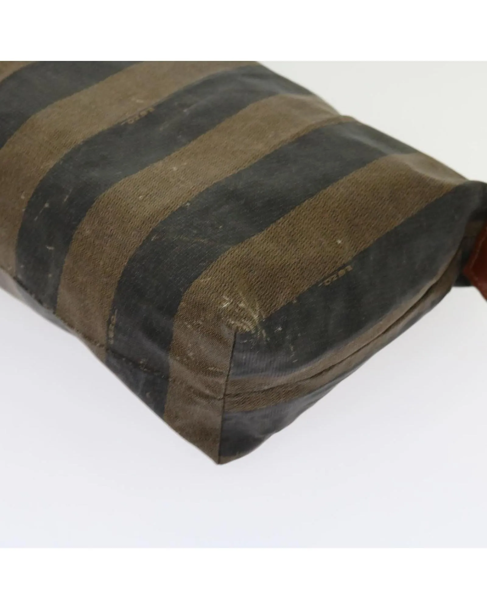 Canvas Pouch Hand Bag Set with Brown Pequin Design