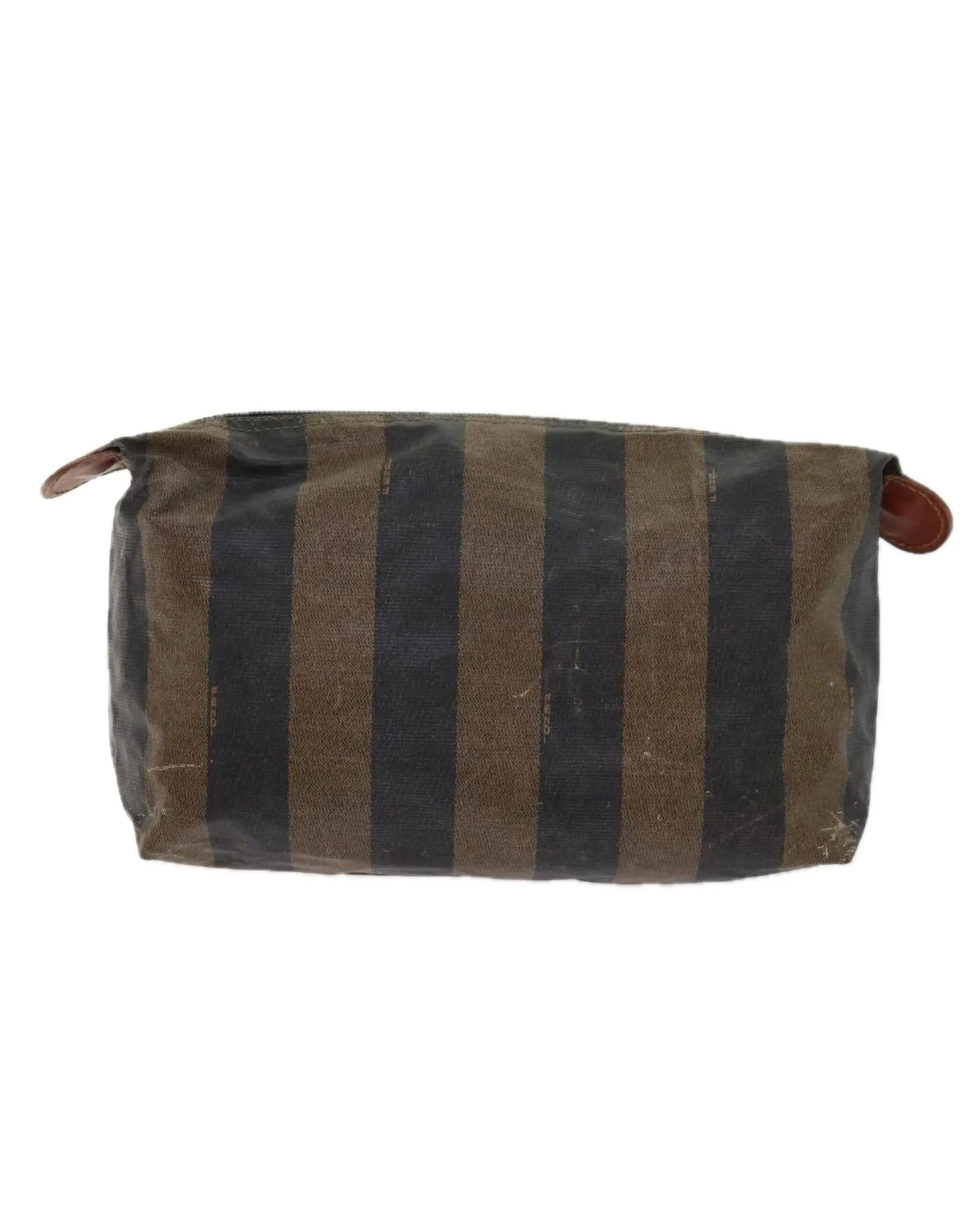 Canvas Pouch Hand Bag Set with Brown Pequin Design