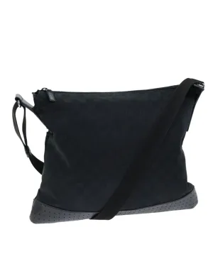 Canvas Shoulder Bag with Adjustable Strap - Black