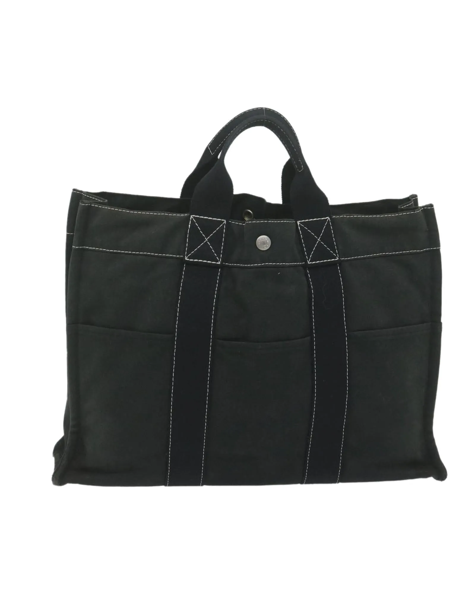Canvas Tote Bag with Black Color and Multiple Compartments