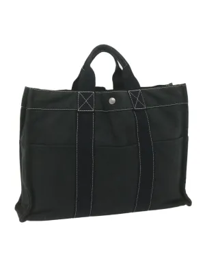 Canvas Tote Bag with Black Color and Multiple Compartments