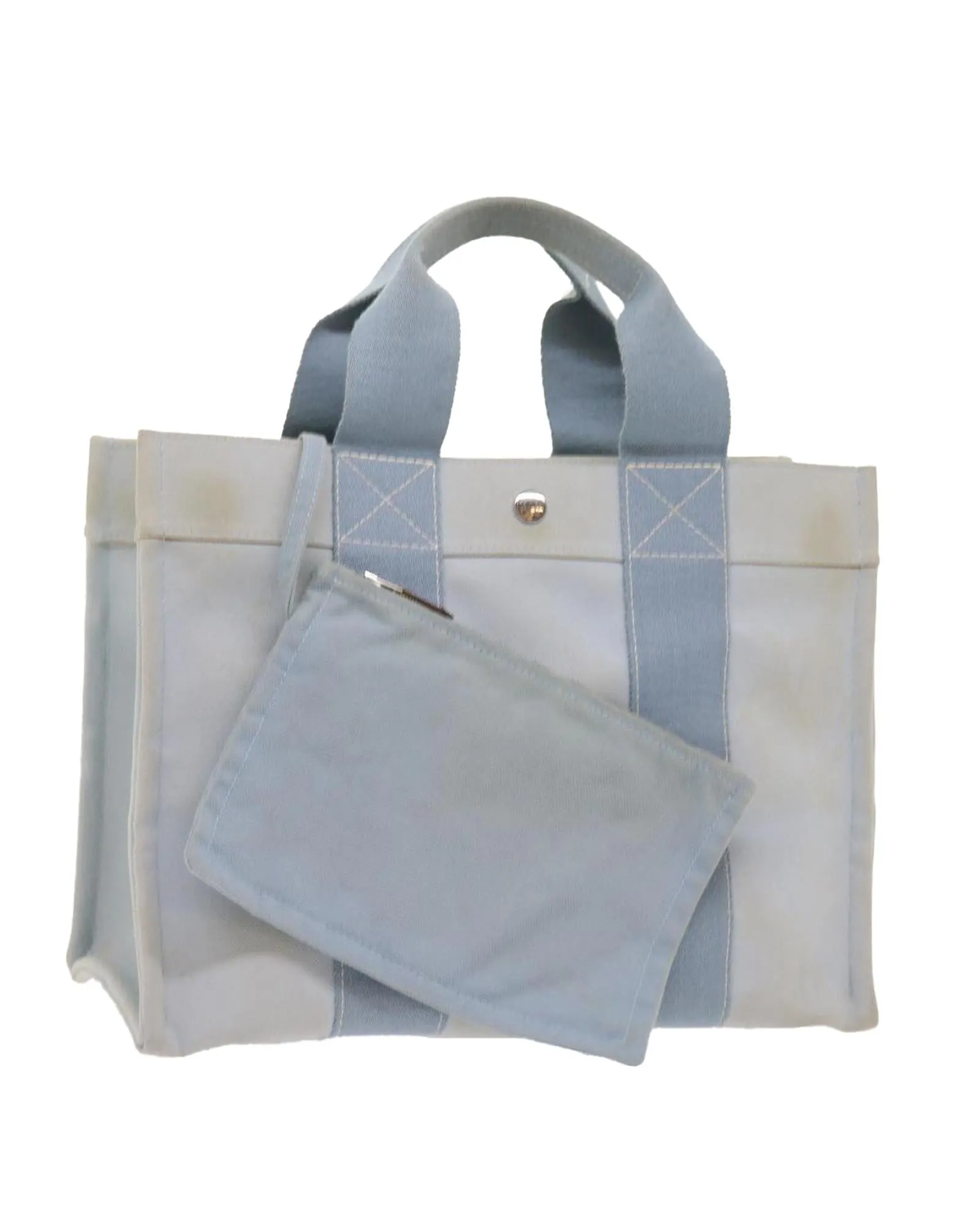 Canvas Tote Bag with Pouch - Light Blue