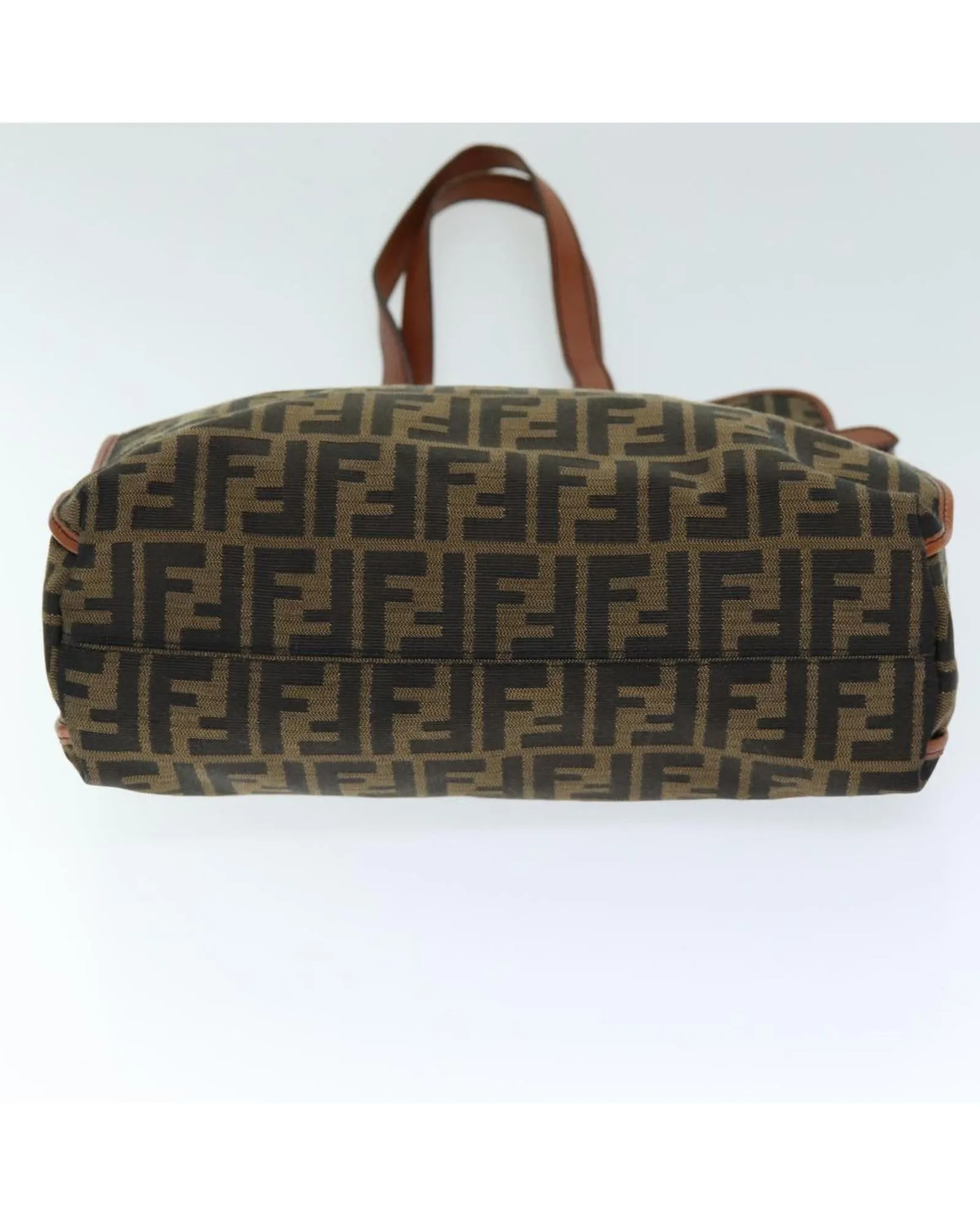 Canvas Tote Bag with Zucca Print and Accessories - Brown/Black
