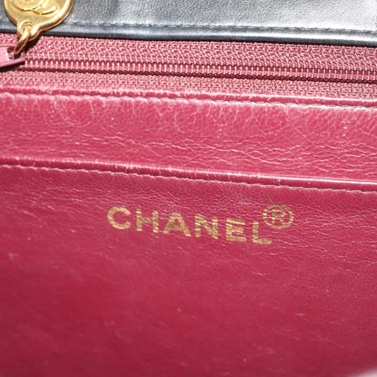 CHANEL Big Matelasse Chain Shoulder Bag Leather Black Cc Auth Fm2835