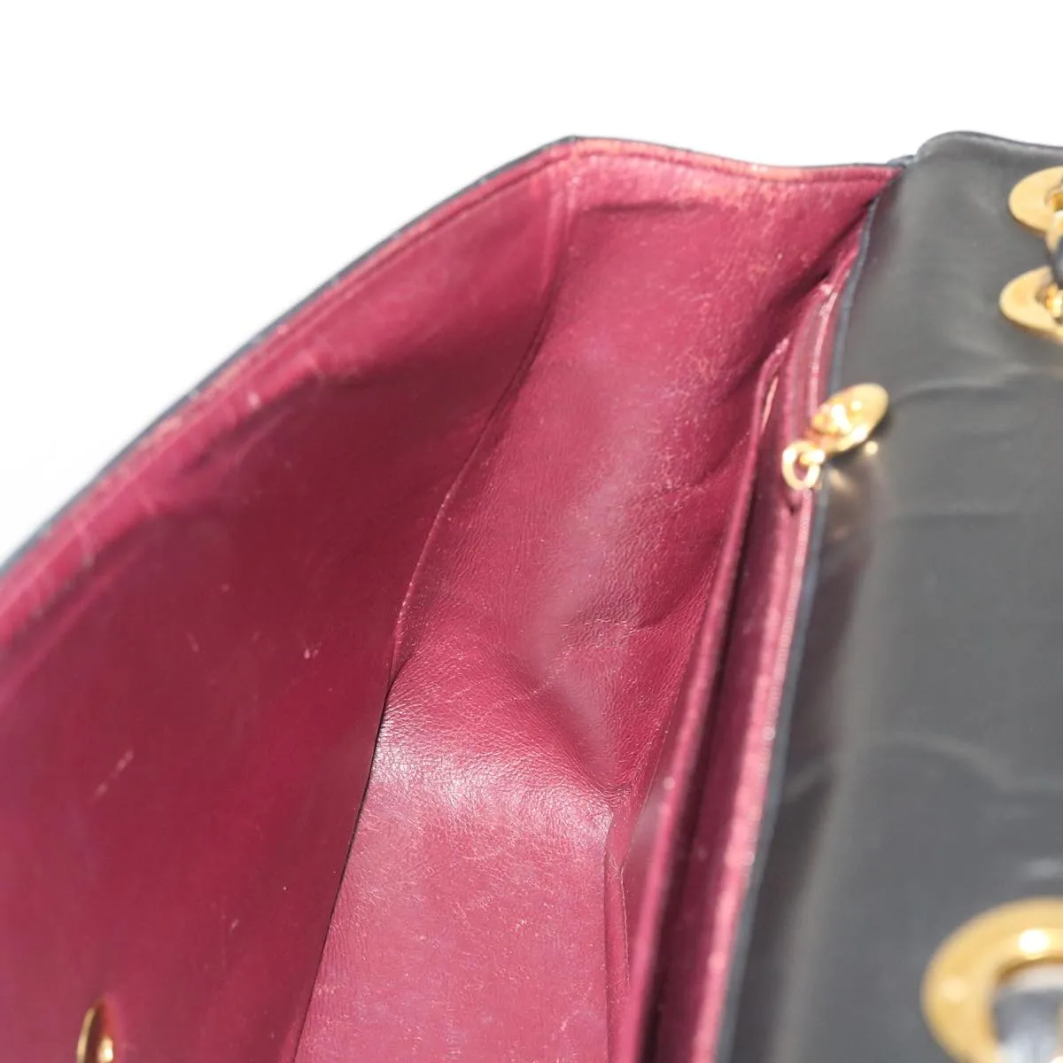 CHANEL Big Matelasse Chain Shoulder Bag Leather Black Cc Auth Fm2835