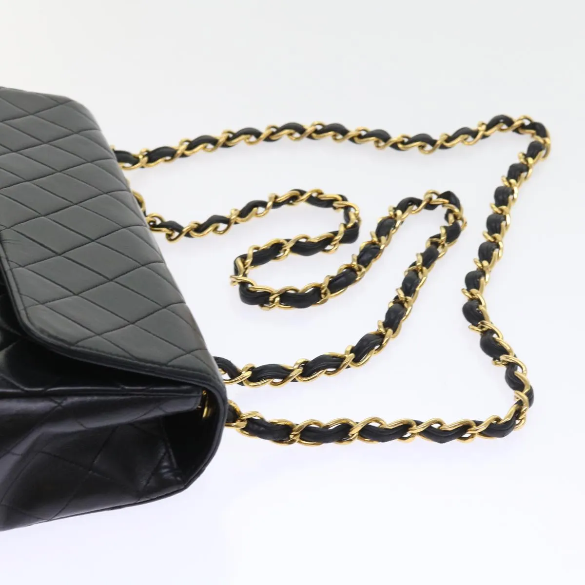 CHANEL Big Matelasse Chain Shoulder Bag Leather Black Cc Auth Fm2835