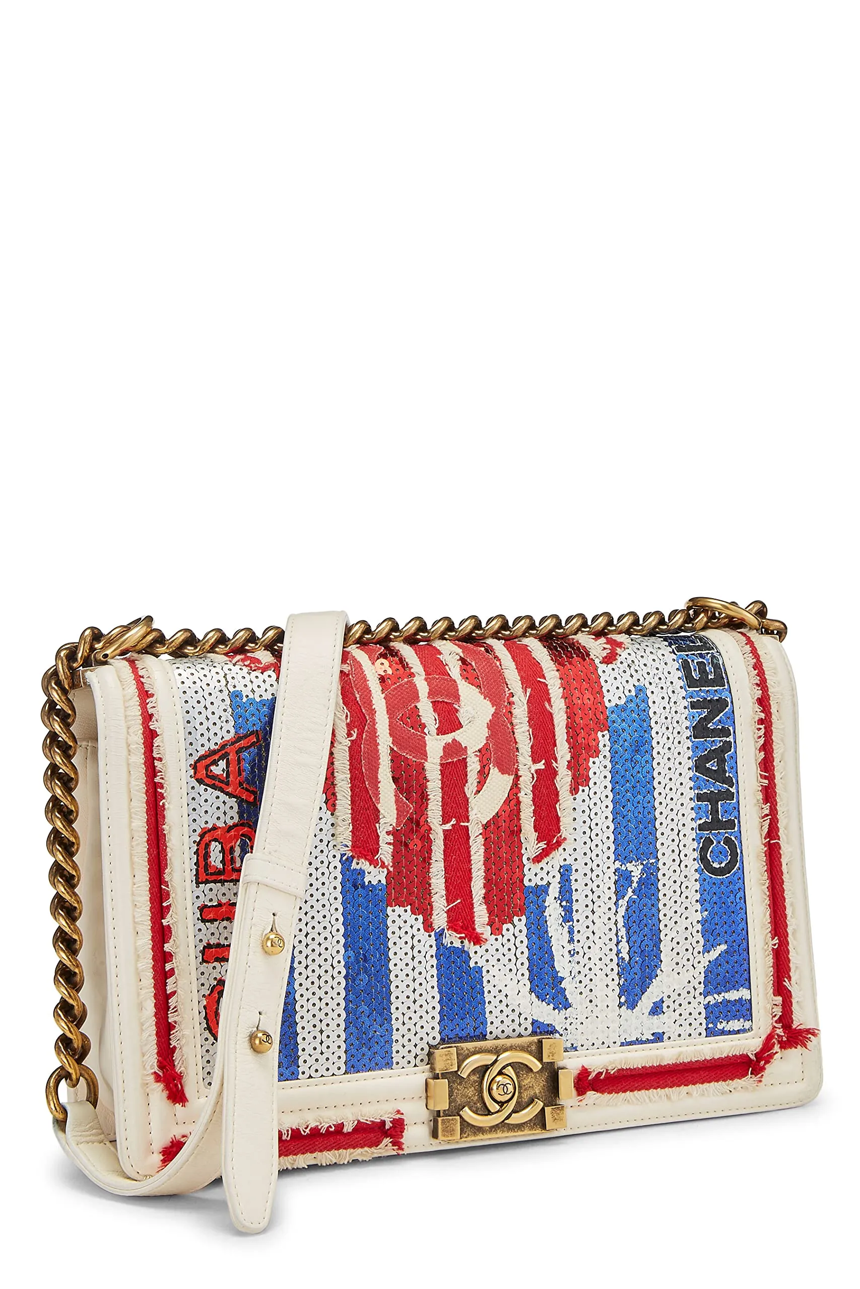 Chanel,  Paris-Cuba Multicolor Sequin Boy Bag New Medium, Multi