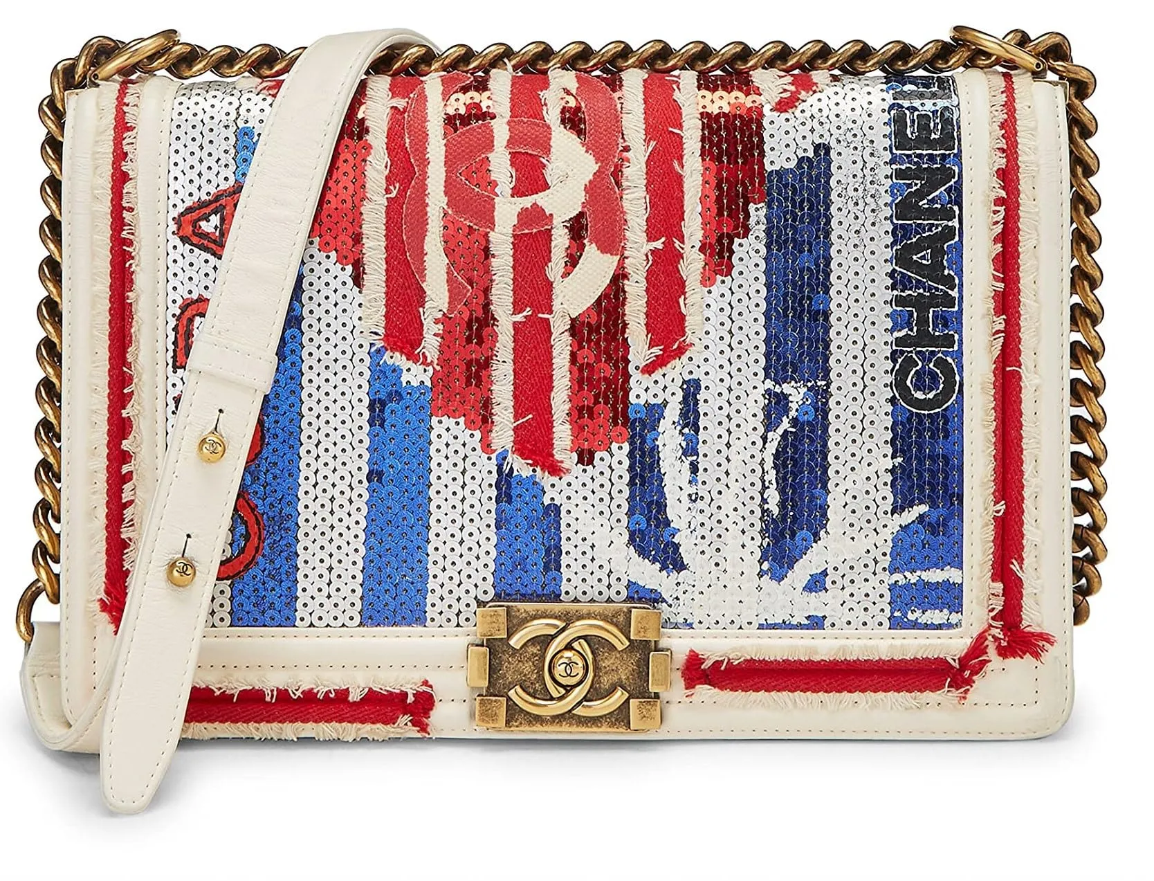 Chanel,  Paris-Cuba Multicolor Sequin Boy Bag New Medium, Multi