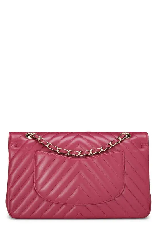 CHANEL,  Purple Chevron Lambskin Classic Double Flap Medium, Purple