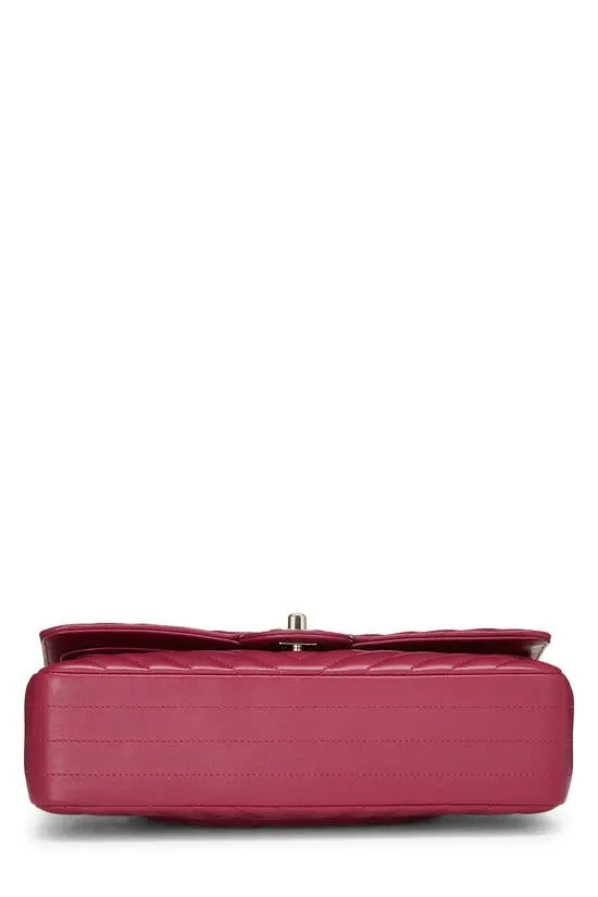 CHANEL,  Purple Chevron Lambskin Classic Double Flap Medium, Purple