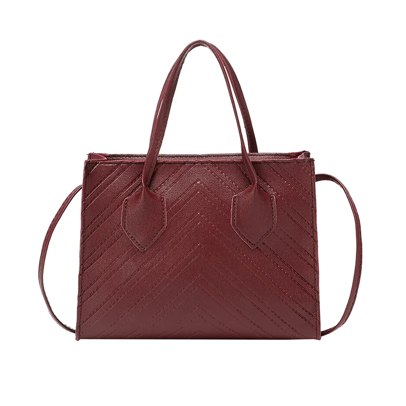 Chevron Embossed Design Leather Handbags