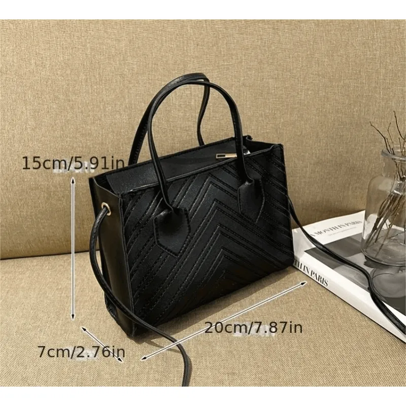 Chevron Embossed Design Leather Handbags