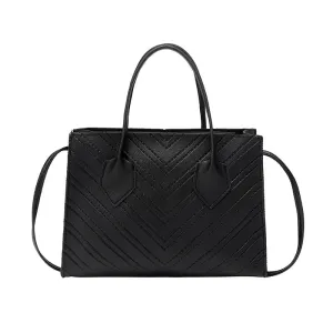 Chevron Embossed Design Leather Handbags
