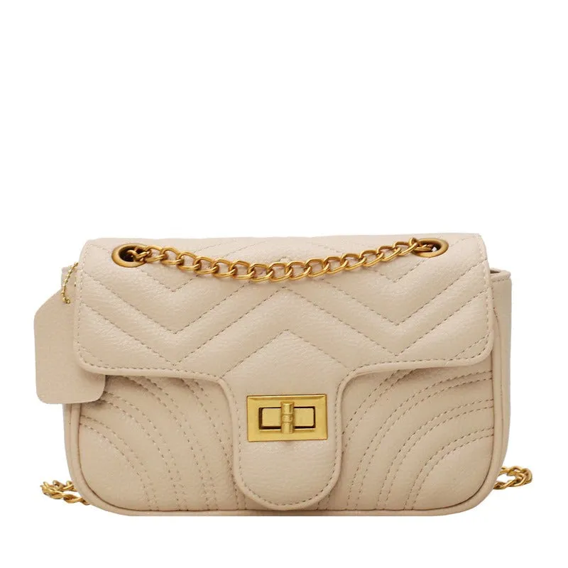 Chevron Pattern Chain Strap Mini Crossbody Bags
