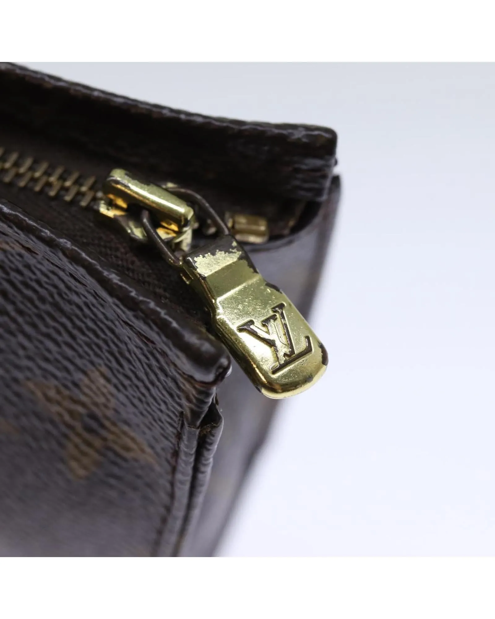 Compact Monogram Canvas Pouch with Metal Fittings