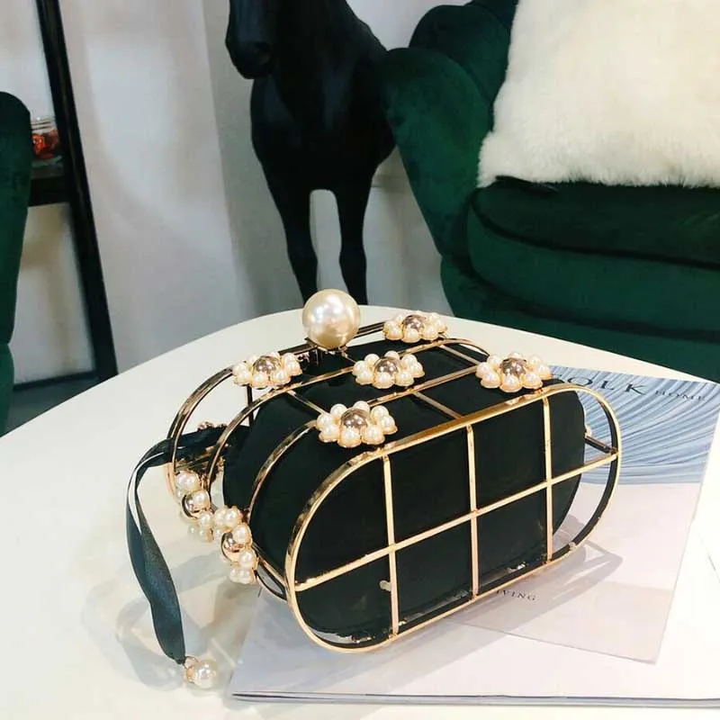 Elegant Floral Pearl Shaped Handbags