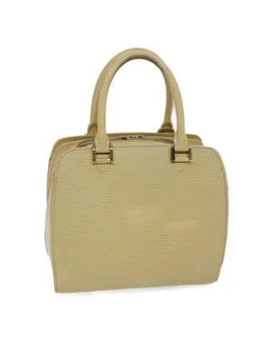 Epi Leather Hand Bag with Metal Fittings and Multiple Pockets - Pre-owned