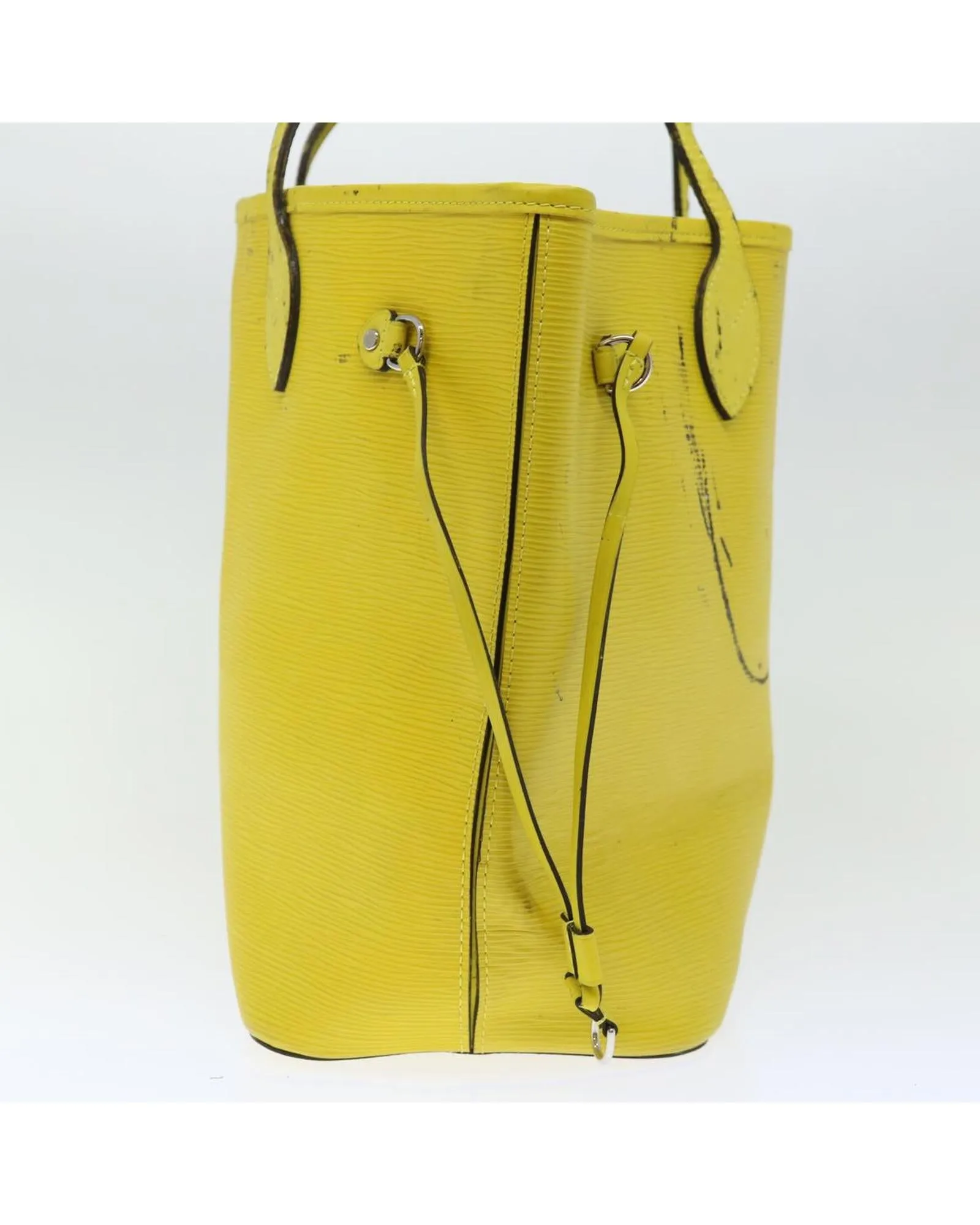 Epi Leather Tote Bag with Pouch and Handle Drop of 22cm