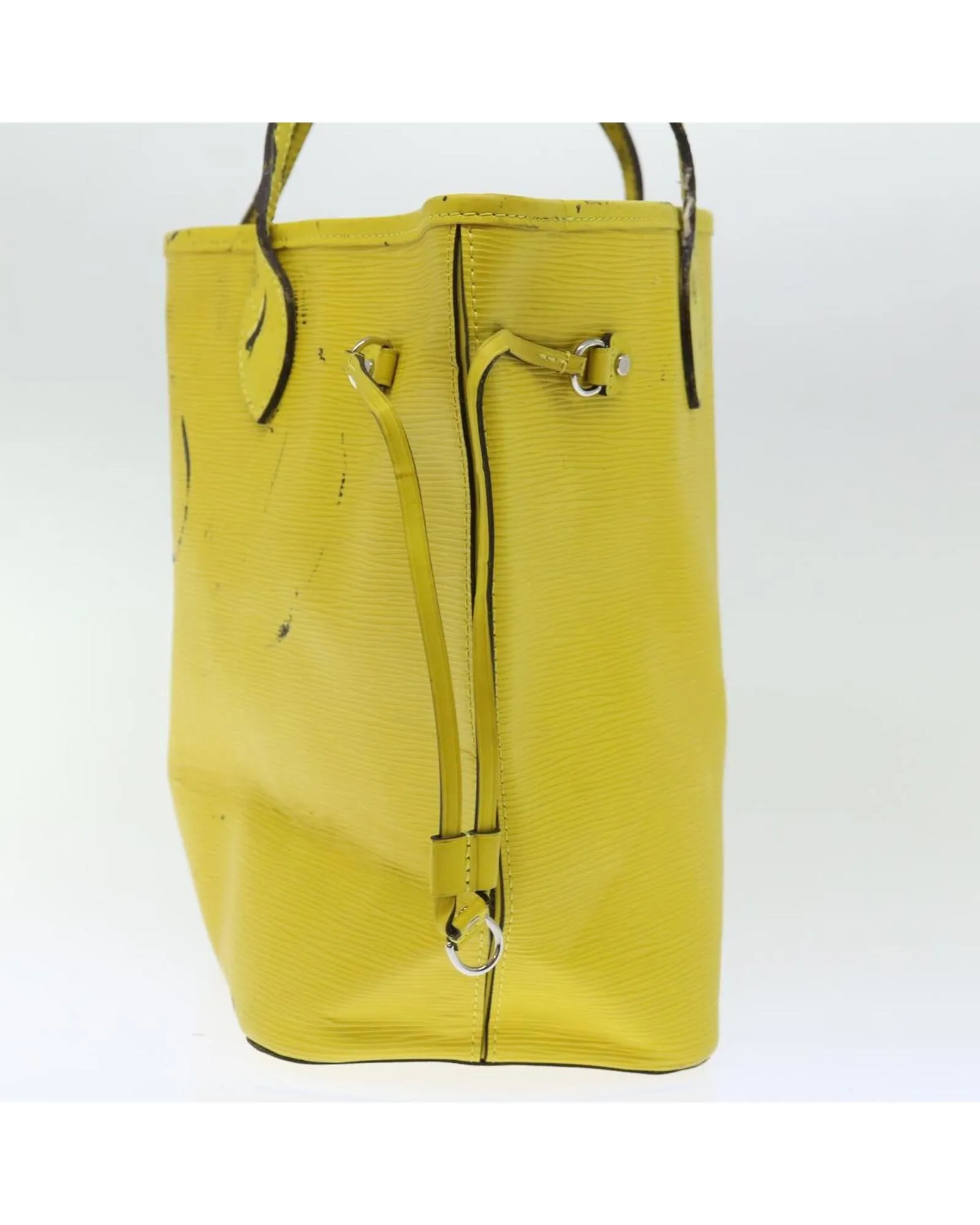 Epi Leather Tote Bag with Pouch and Handle Drop of 22cm