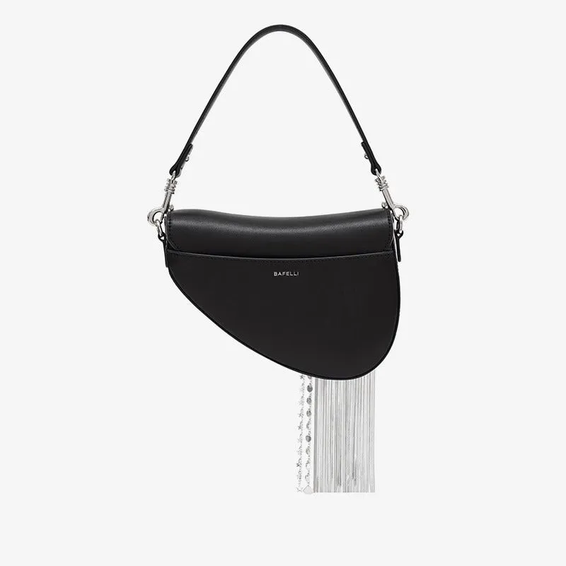 Fashion Tassel Chain Decor Vegan Leather Cross-body Shoulder Bags