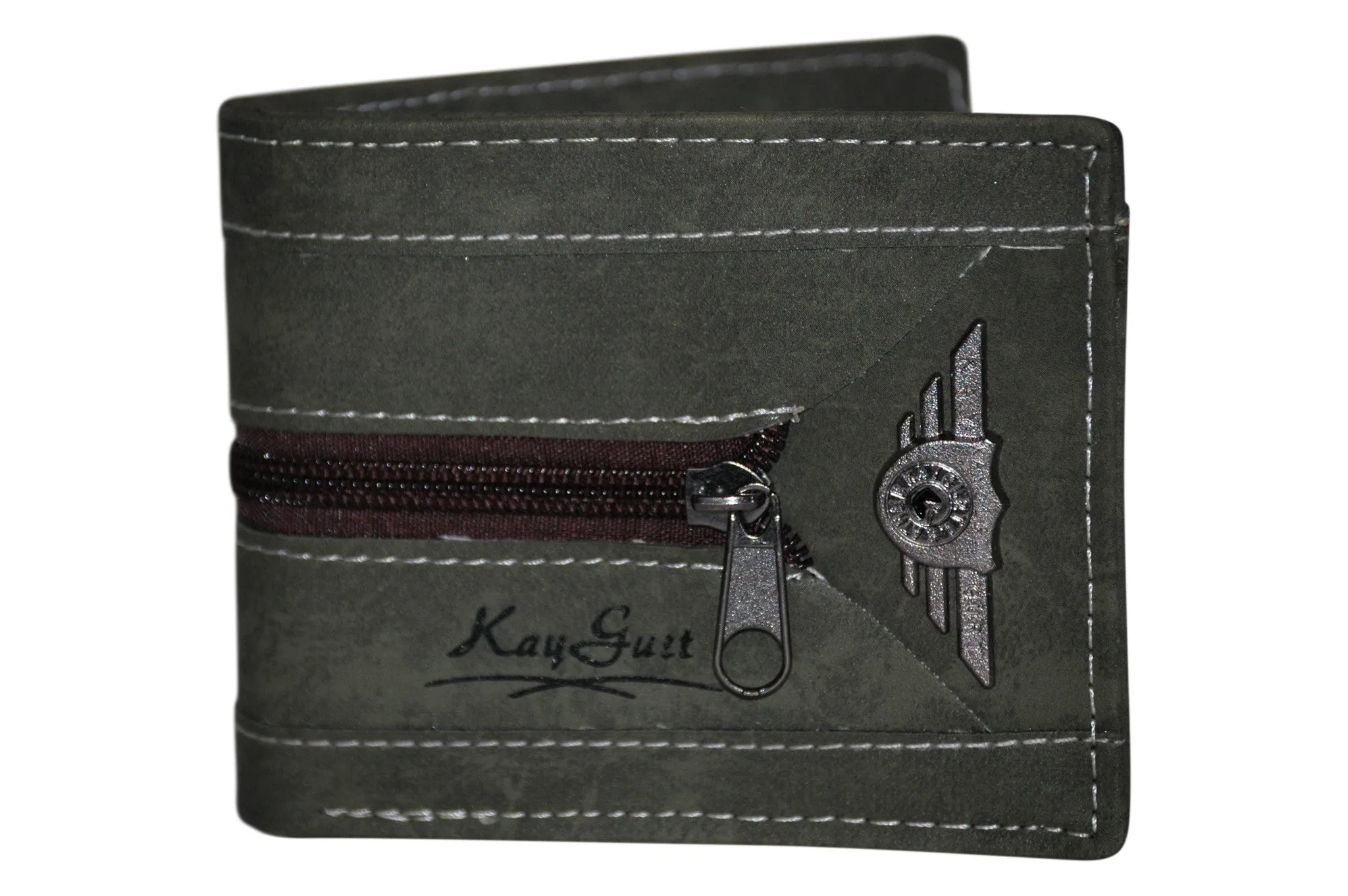 Faux Leather Trifold Coin Credit Card Wallet
