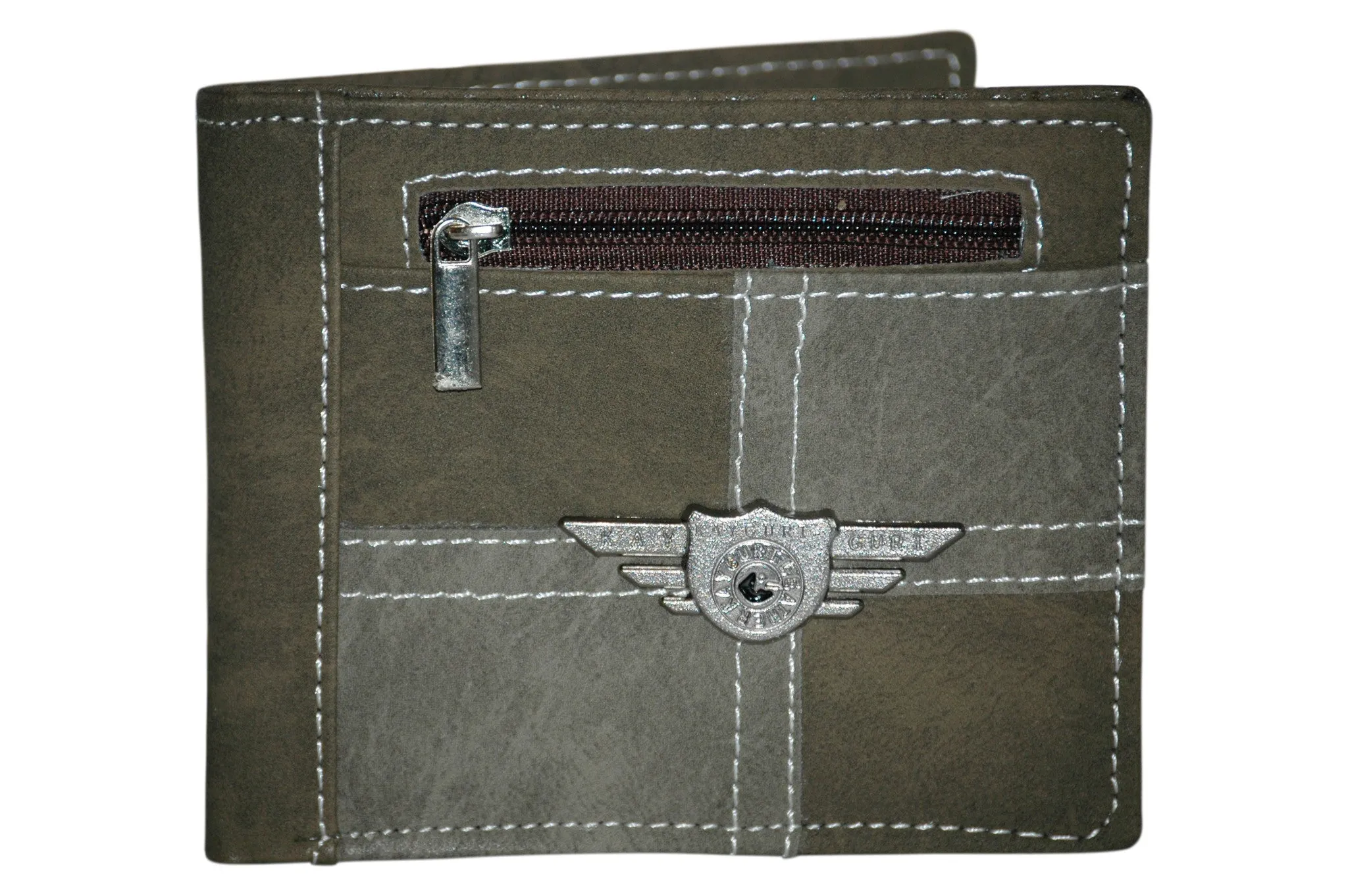 Faux Leather Trifold Coin Credit Card Wallet