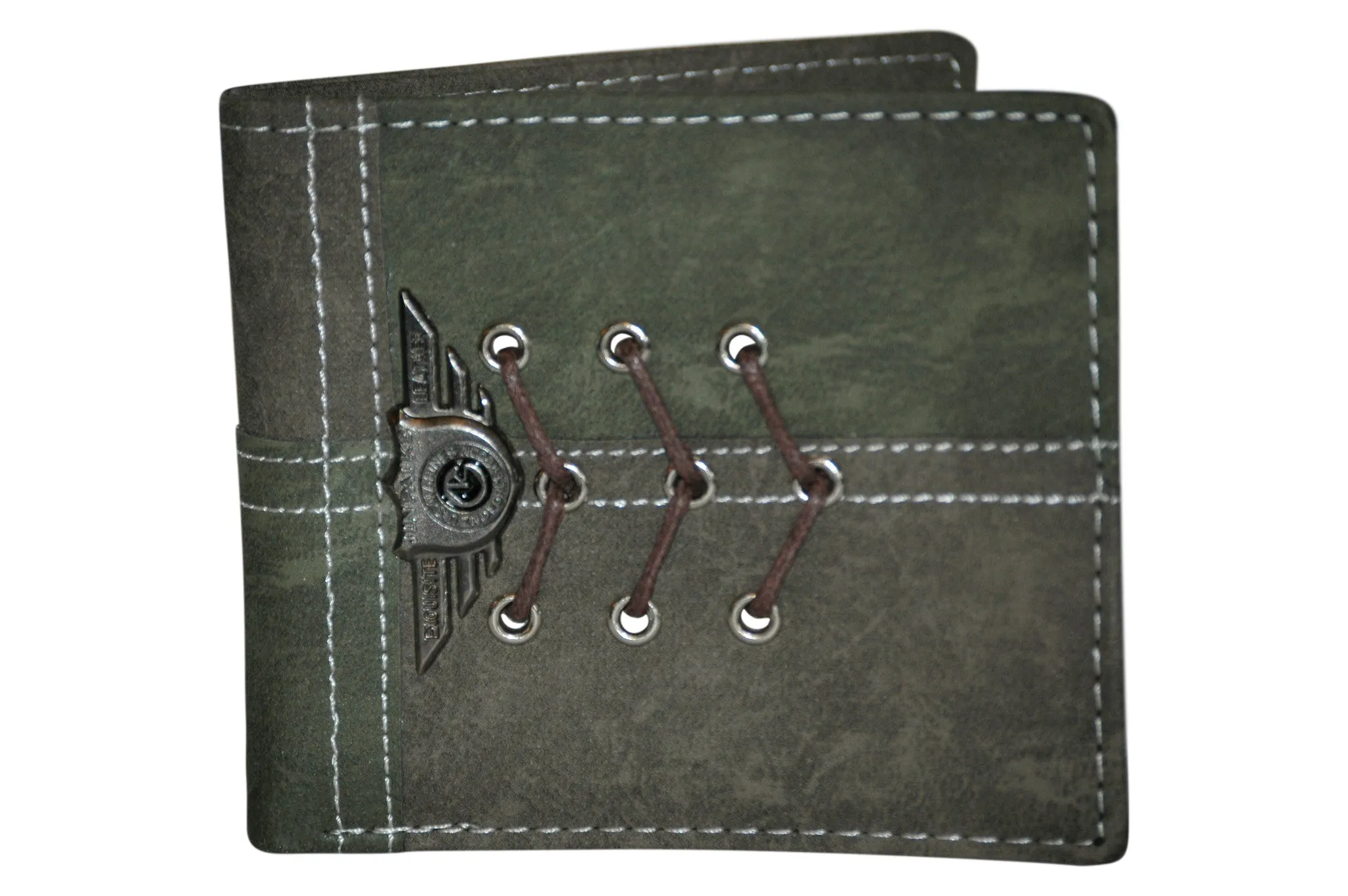 Faux Leather Trifold Coin Credit Card Wallet