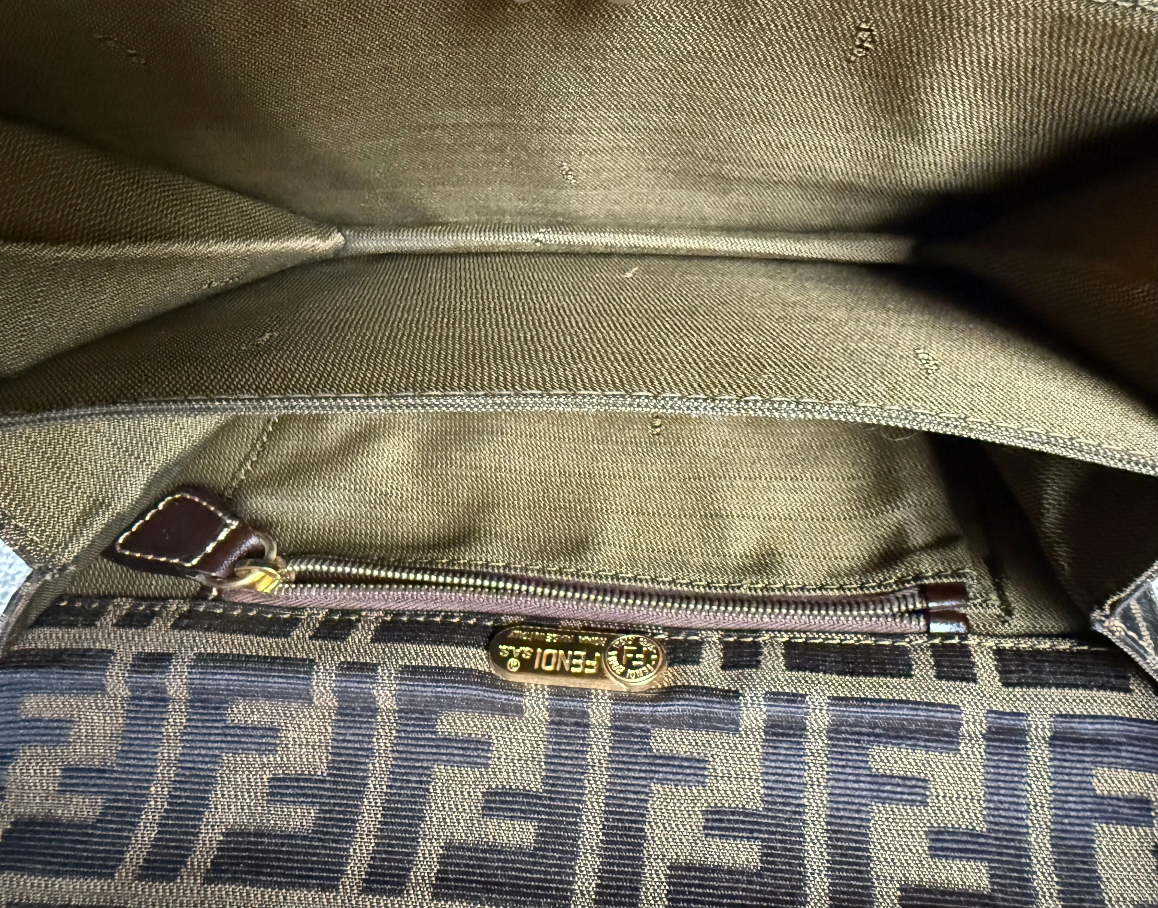Fendi Zucca Strap Shoulder Bag