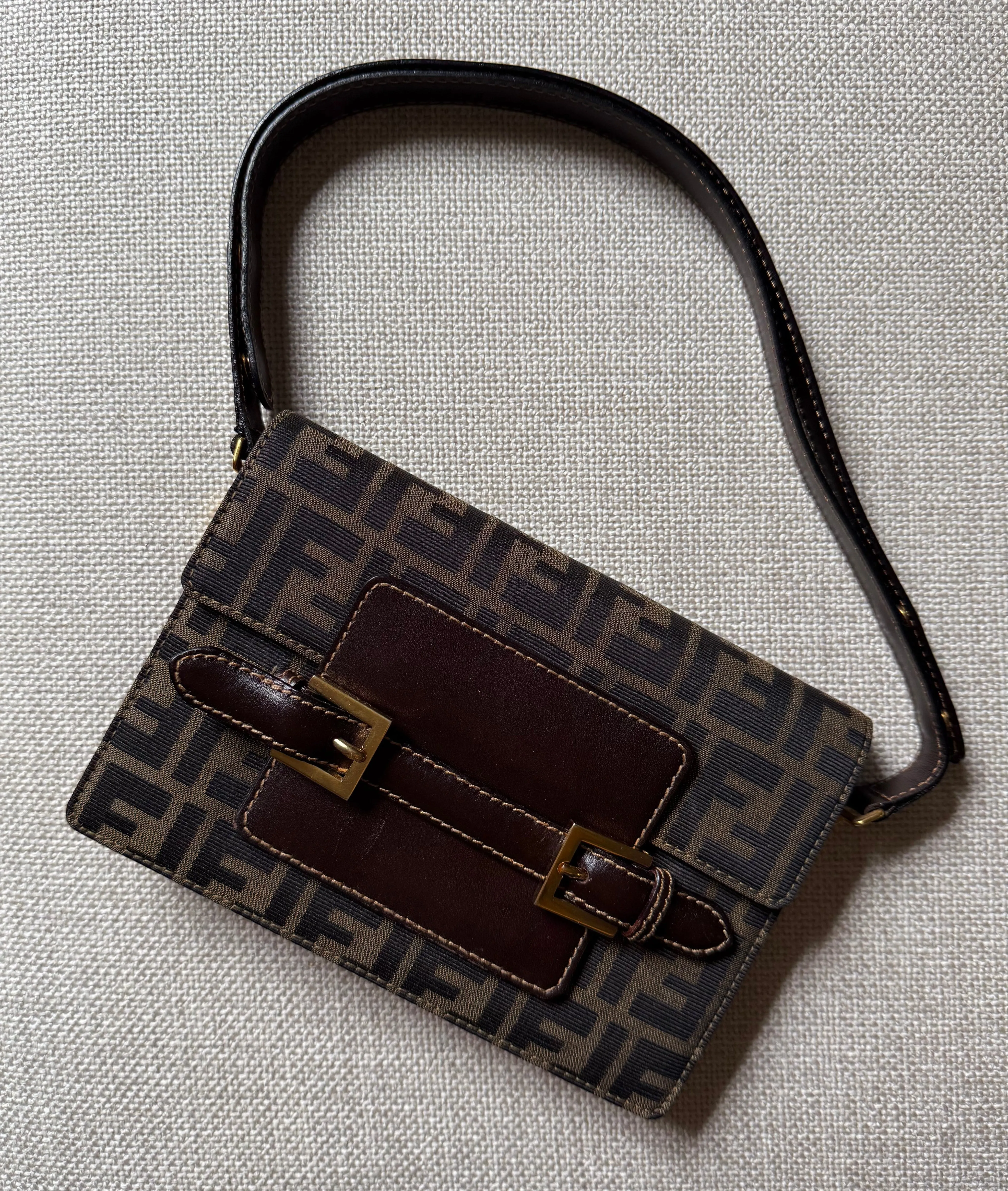 Fendi Zucca Strap Shoulder Bag