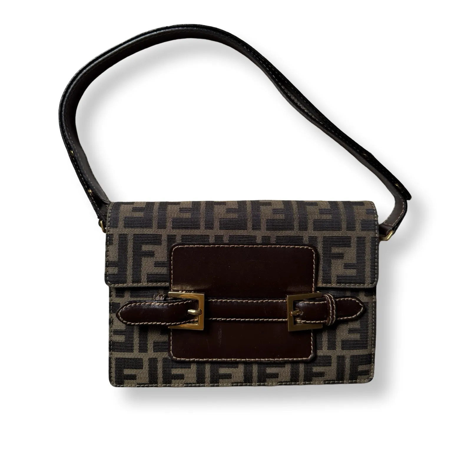 Fendi Zucca Strap Shoulder Bag