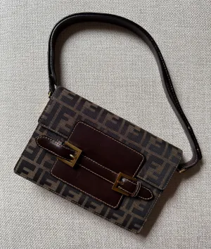 Fendi Zucca Strap Shoulder Bag