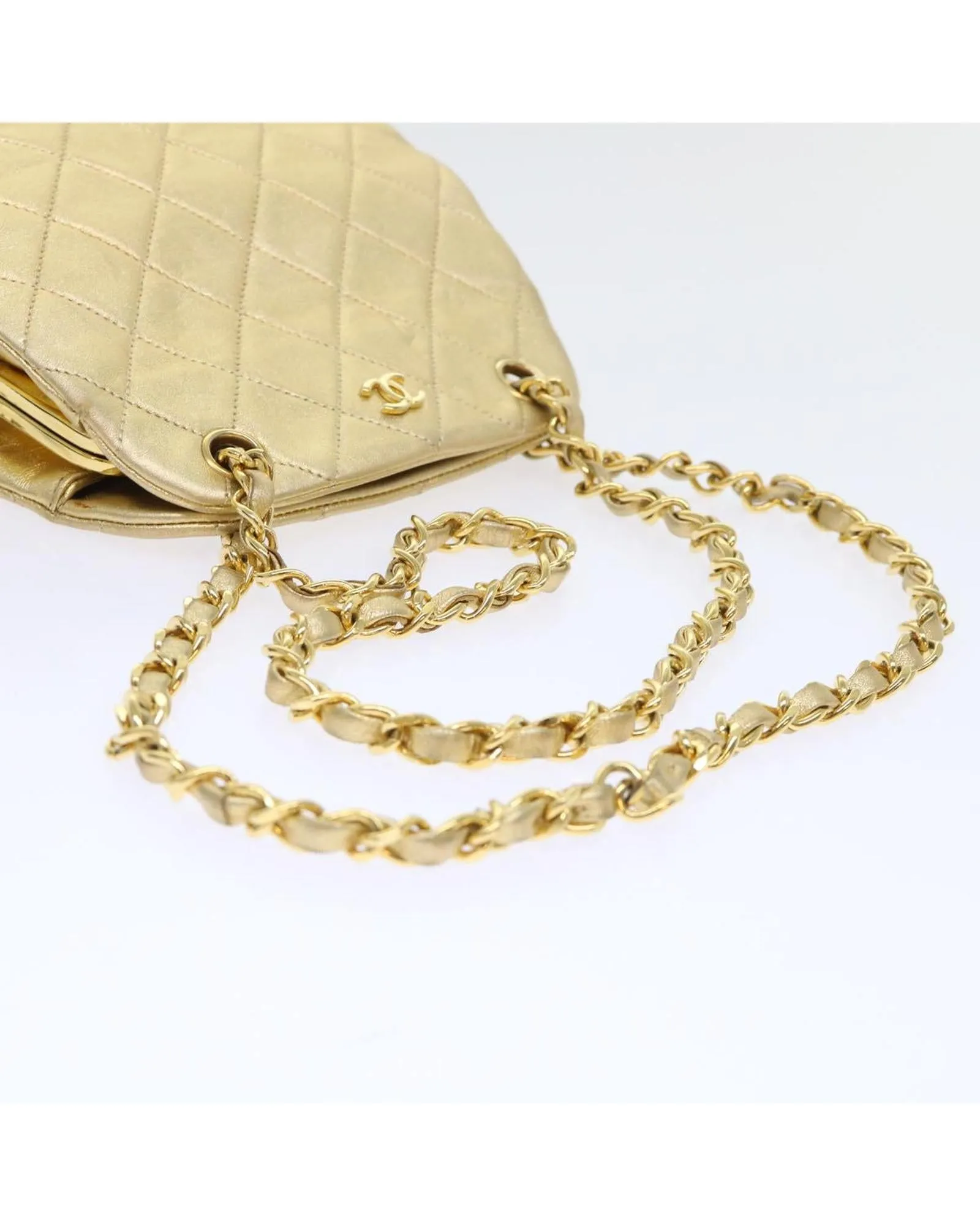 Gold Chain Matelasse Shoulder Bag - Authentic