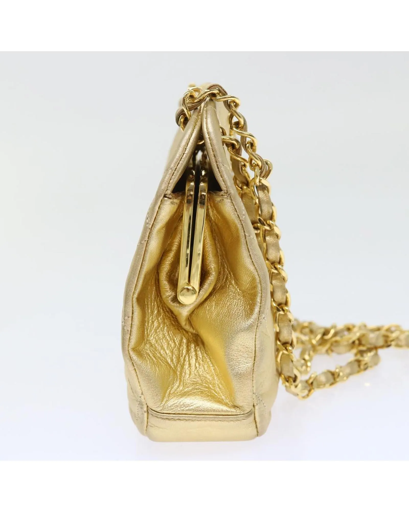 Gold Chain Matelasse Shoulder Bag - Authentic