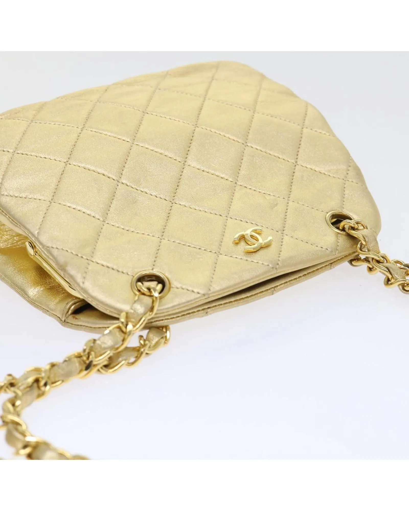 Gold Chain Matelasse Shoulder Bag - Authentic