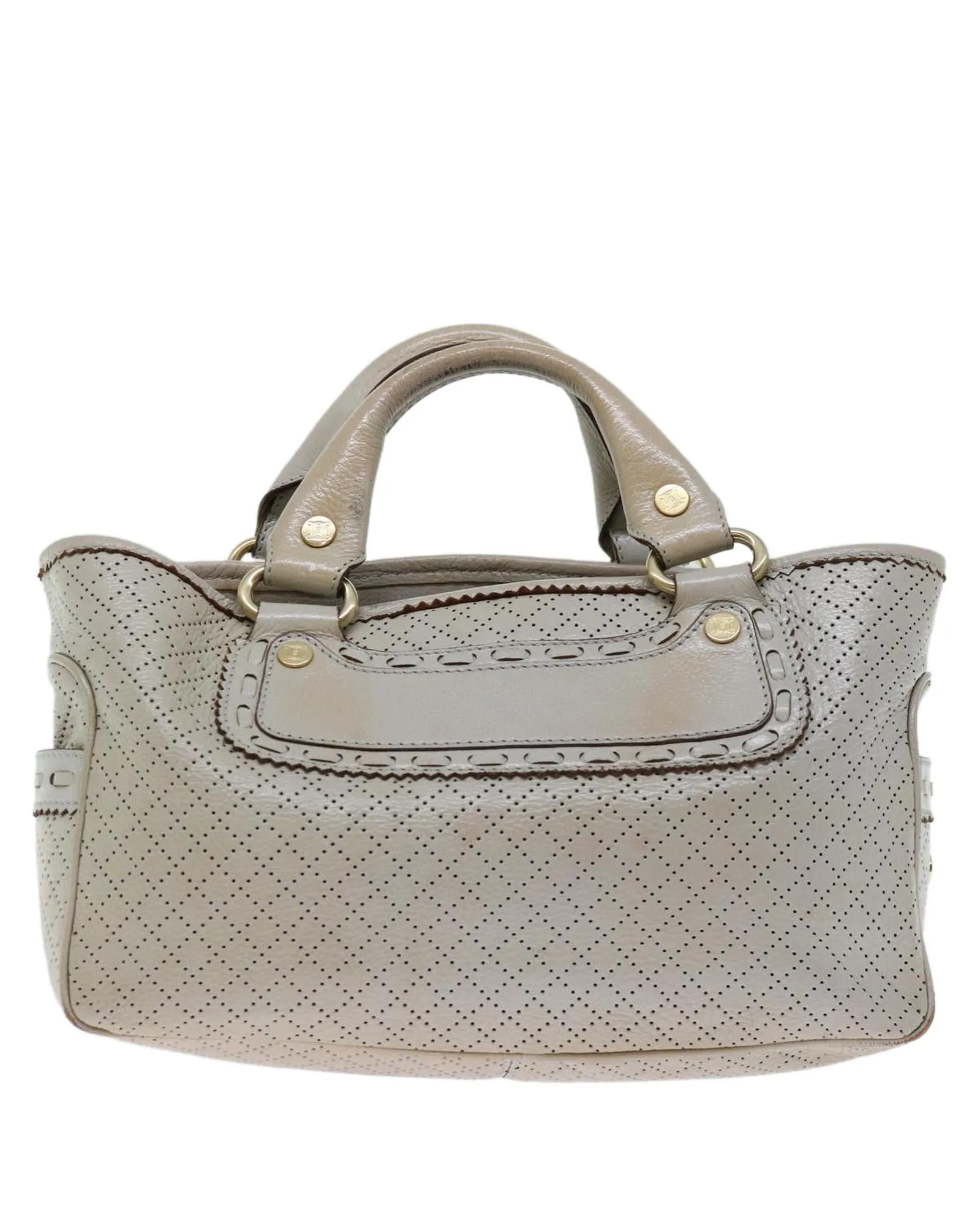 Gray Leather Hand Bag by Celine - Authentic