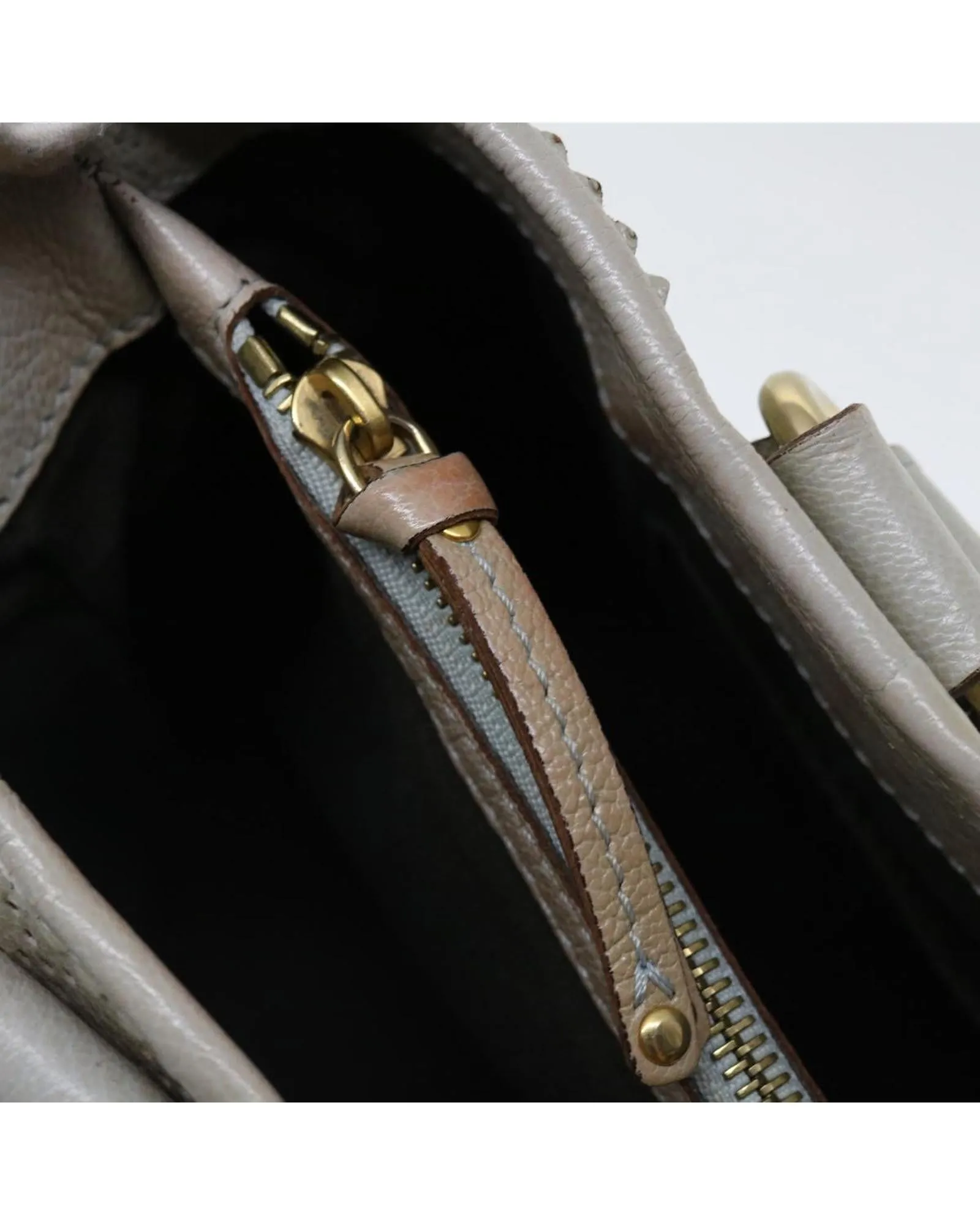 Gray Leather Hand Bag by Celine - Authentic