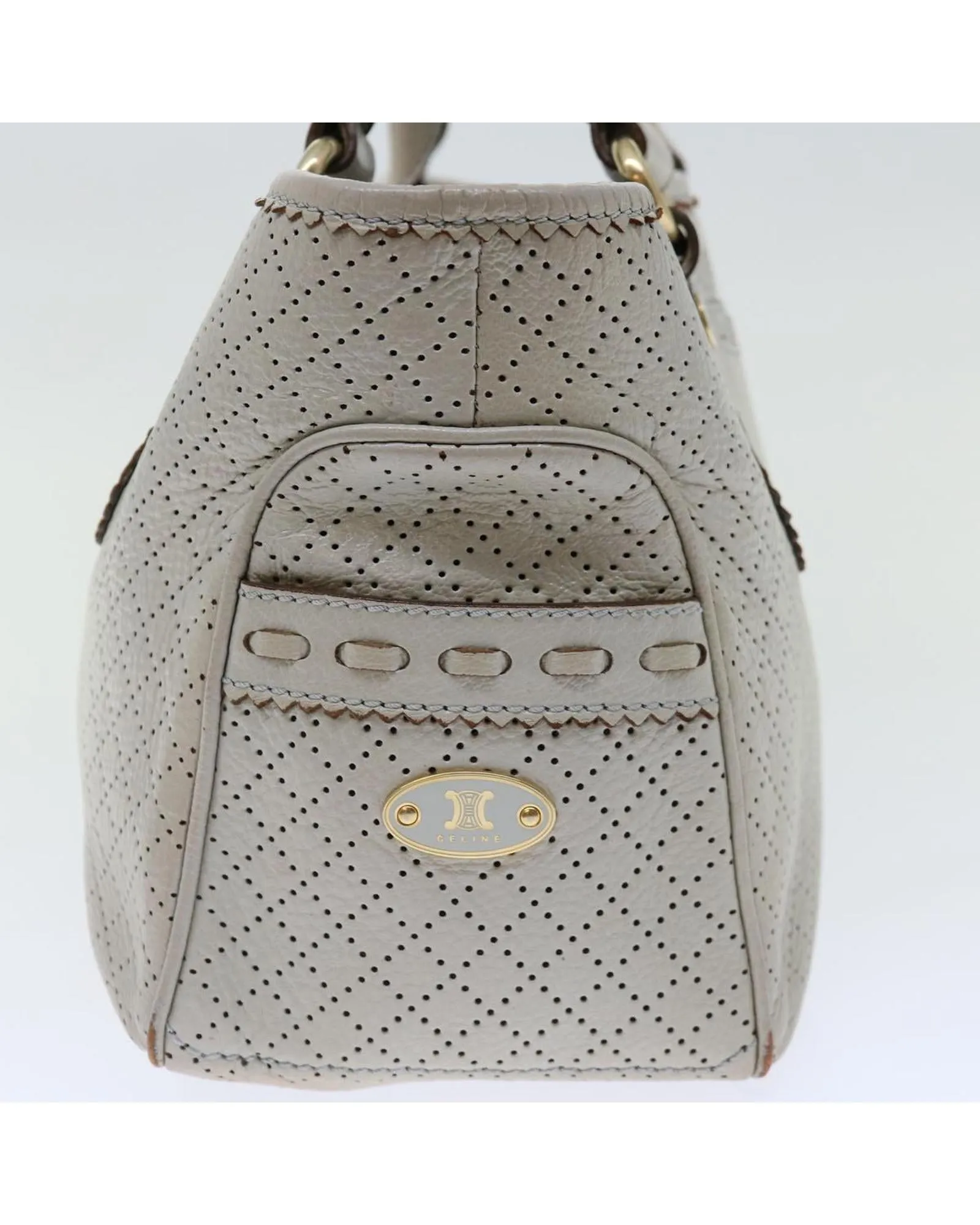 Gray Leather Hand Bag by Celine - Authentic