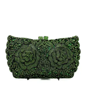 Green Floral Clutch Purse