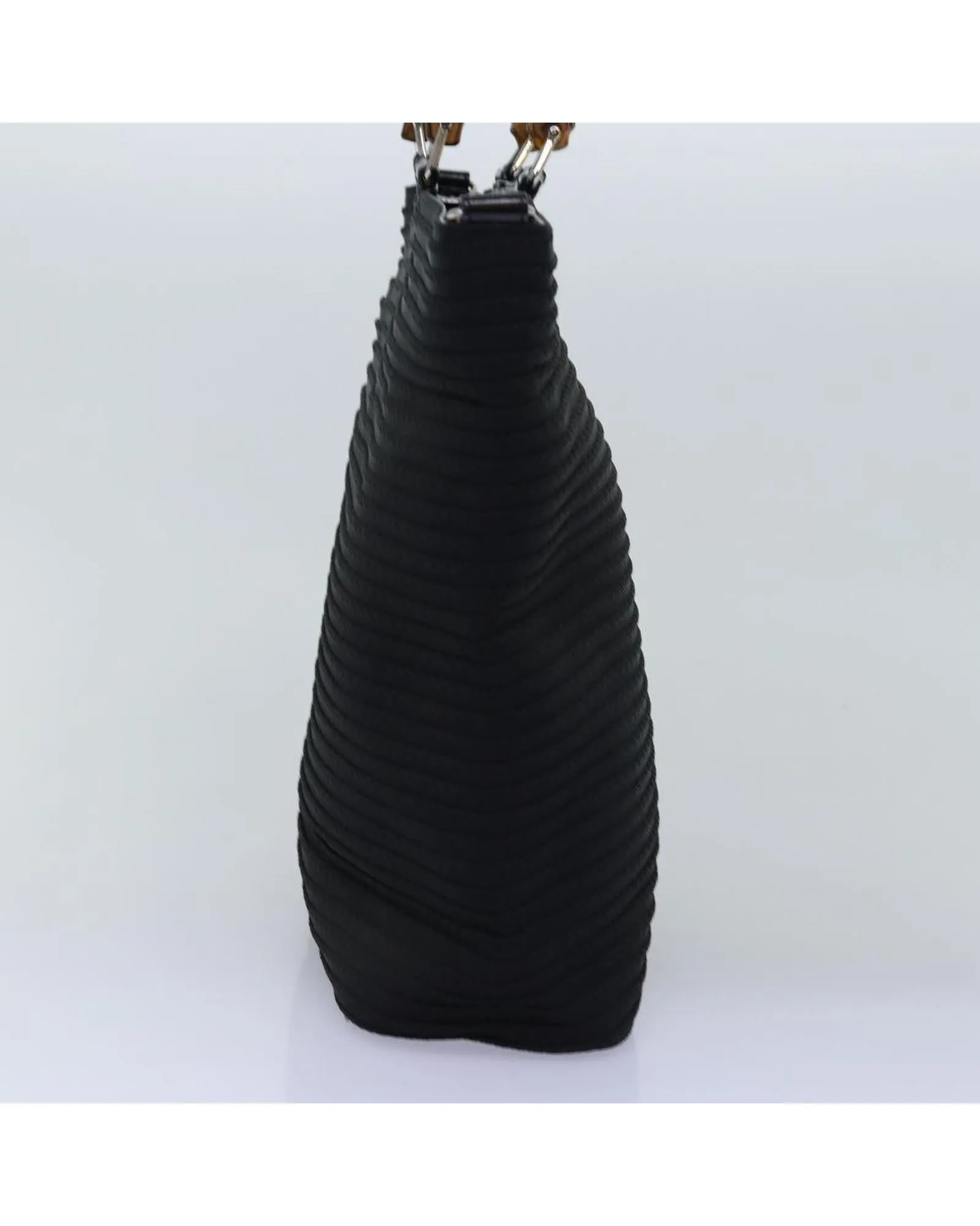 Gucci Bamboo Top Handle Bag Black Canvas