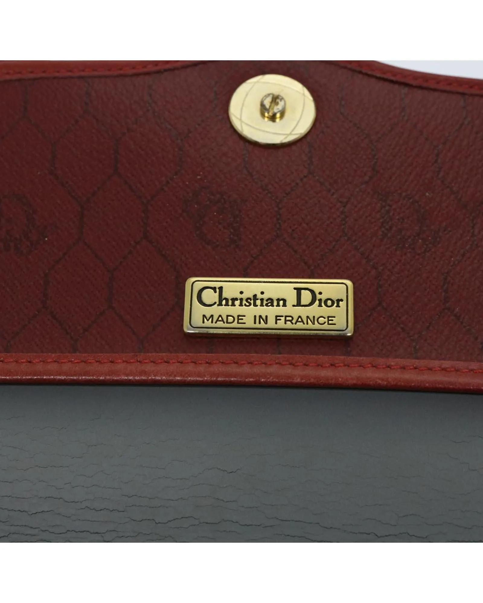 Honeycomb Canvas Red Shoulder Bag by Christian Dior