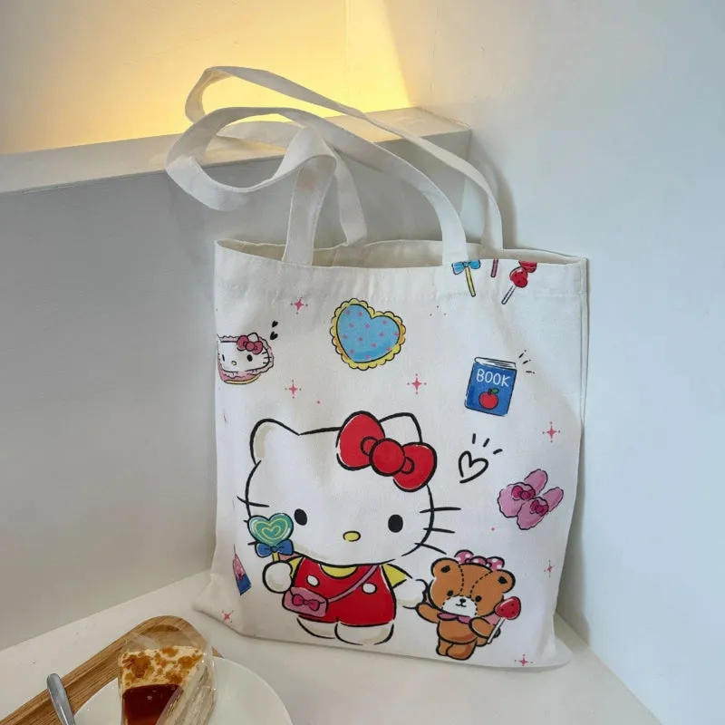 Kawaii Cartoon Sanrio Character Print Tote Bag