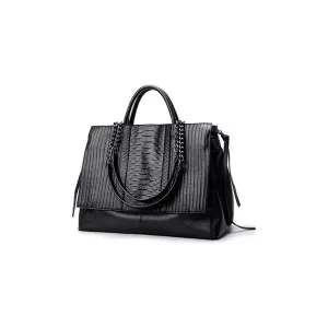 Luxury CrocLeather Tote Shoulder Bag