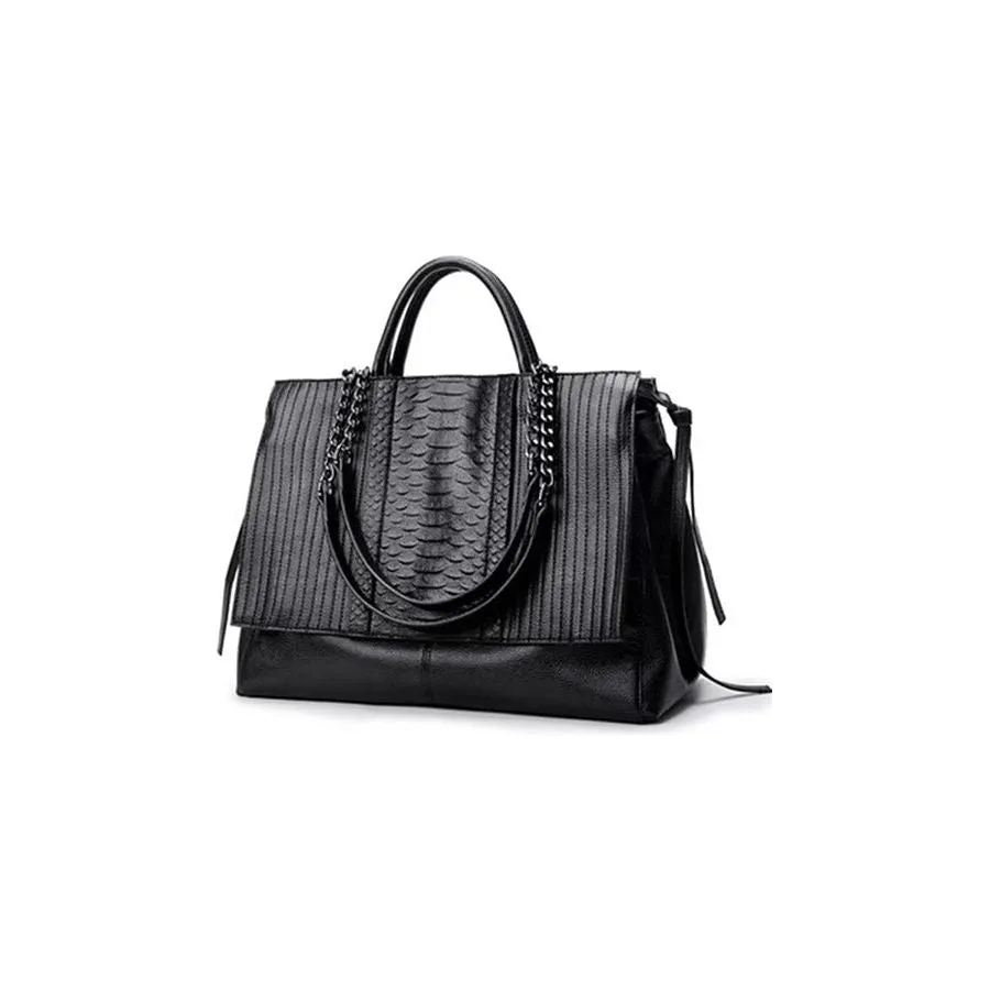 Luxury CrocLeather Tote Shoulder Bag