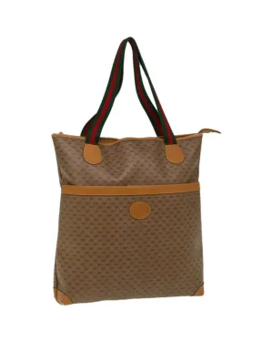 Micro GG Supreme Web Tote Bag with Sherry Line Detail