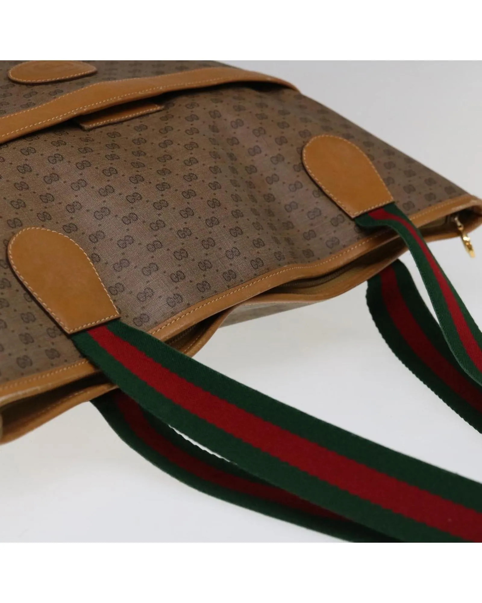 Micro GG Supreme Web Tote Bag with Sherry Line Detail