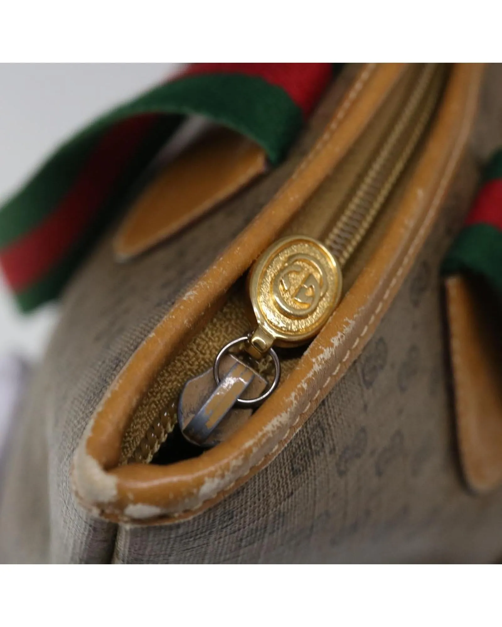 Micro GG Supreme Web Tote Bag with Sherry Line Detail