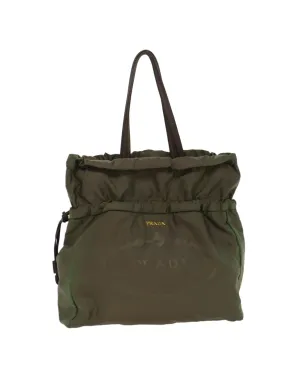 Nylon Khaki Tote Bag