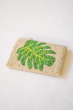 Palm Beaded Coin Bag