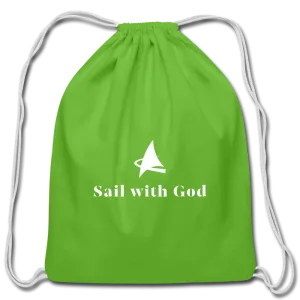"Sail with God" Cotton Drawstring Bag (Clover)